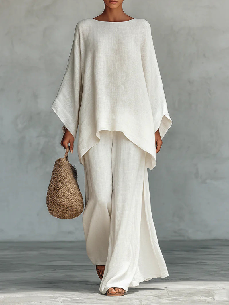 Ensemble Top Décontracté & Pantalon Large – Minimalisme Chic