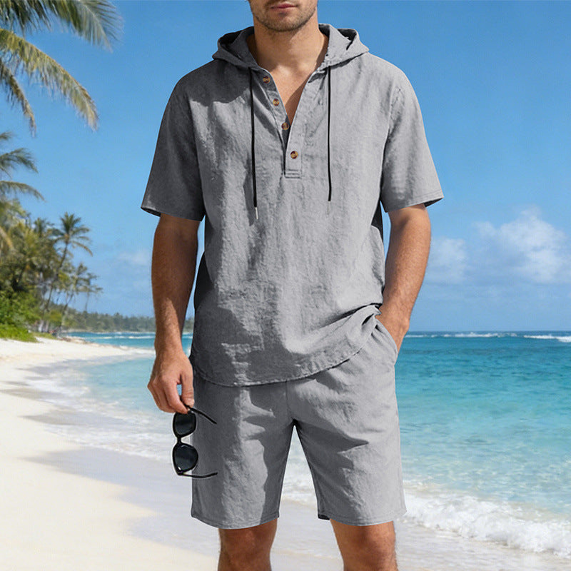 Ensemble Lin Capuche Homme Été - Confort Respirant Premium