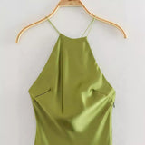 Robe Sling Soie Satin - Élégance Européenne & Américaine