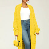 Manteau Long Maille Torsadée - Cocooning Chic