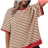 T-shirt Rayé Ample Femme - Élégance Décontractée