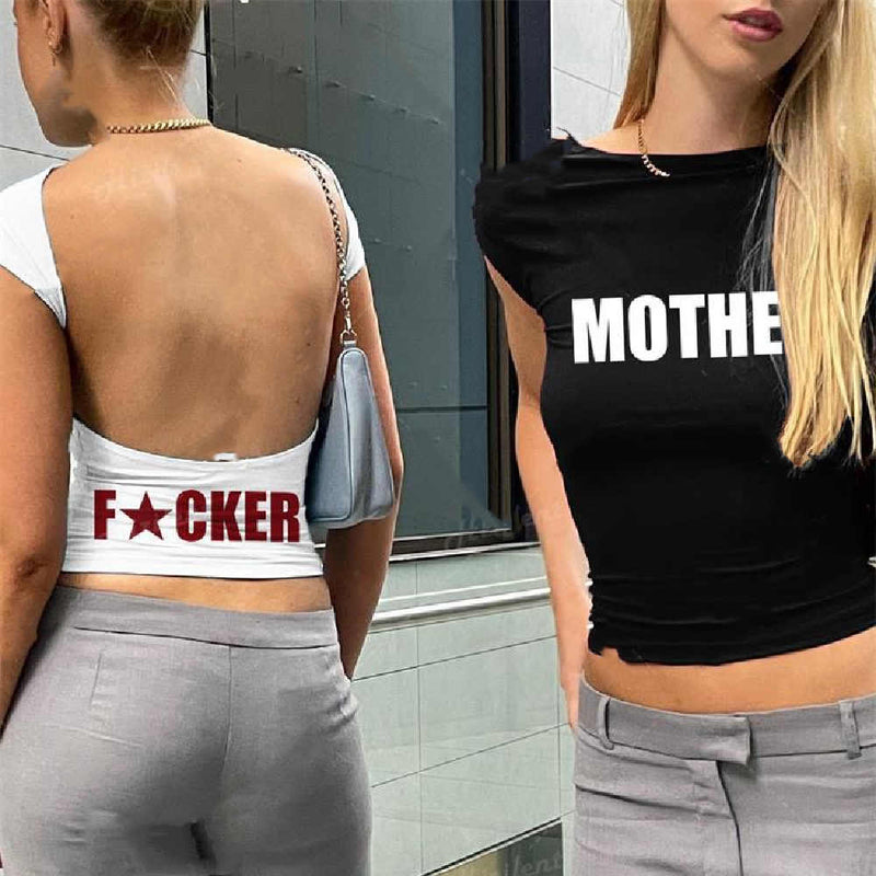Crop Top Dos Nu Blanc Y2K | Minimalisme Sophistiqué