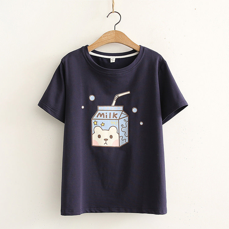 Printed Short-sleeved T-shirt Women Loose Casual Half-sleeve — boutique en ligne