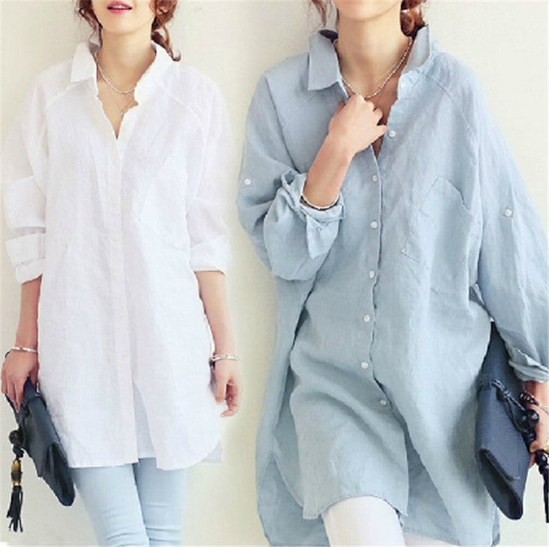 Chemise Coton-Lin Mi-Longue Texture Naturelle — VELORA
