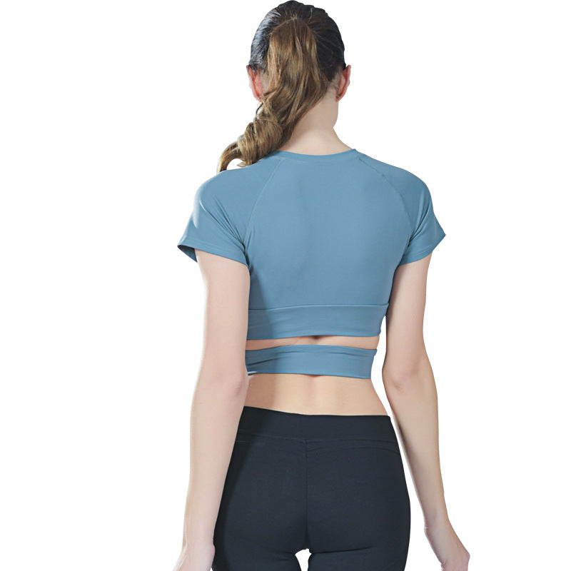 Yoga Clothes Sports Fitness Top Short Sleeve Women — mode femme