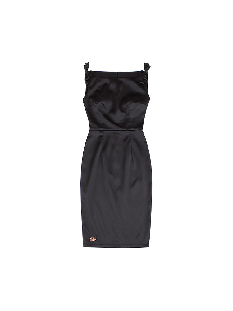 Robe Satin Slim Vintage Style Audrey Hepburn – Élégance Rétro