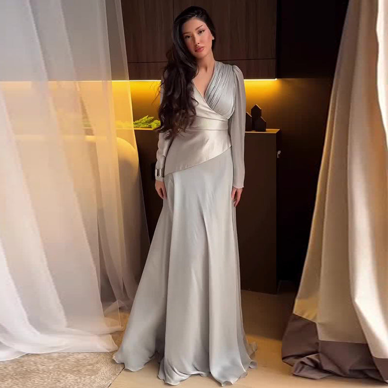 Robe Slim Élégante Manches Longues – Féminité Intemporelle