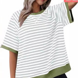 T-shirt Rayé Ample Femme - Élégance Décontractée