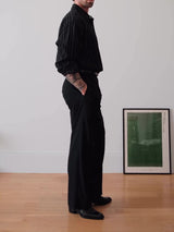 Black Pinstriped Button-Down Shirt — tendance 2026
