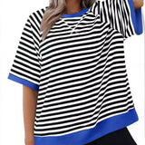 T-shirt Rayé Ample Femme - Élégance Décontractée