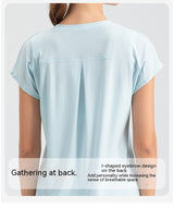 Cool Breathable Sports Short Sleeve Yoga Suit Top Quick-dryi — livraison gratuite