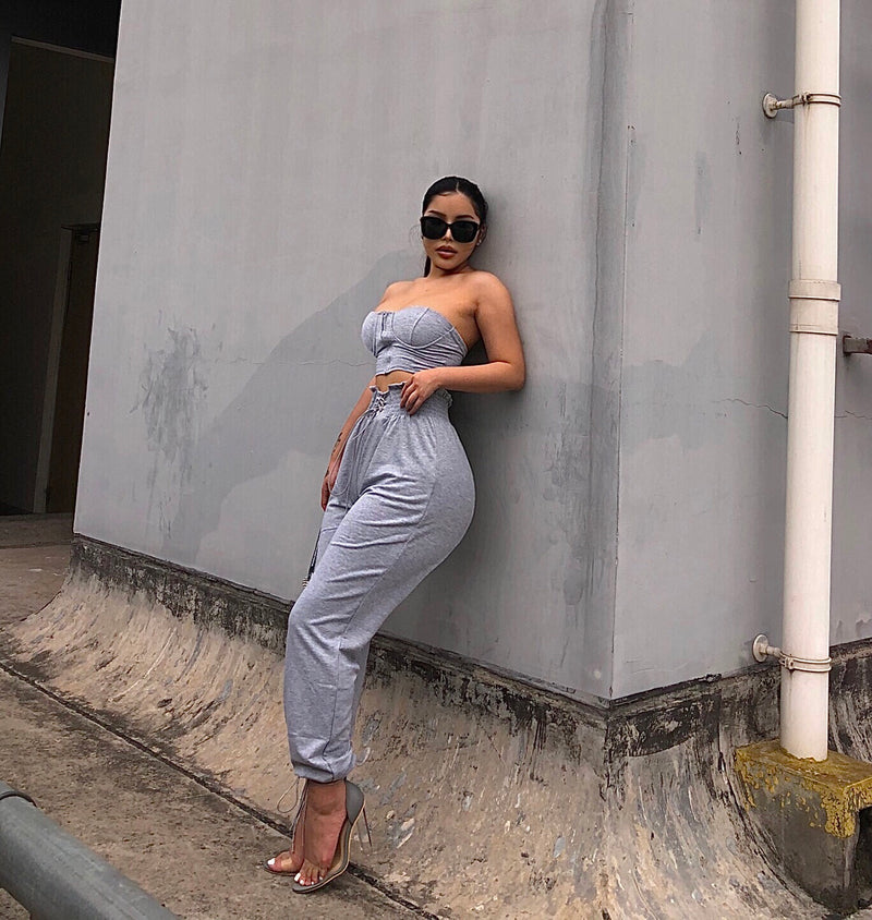 Ensemble Sports All-Match Tube Top & Pantalon – Élégance Minimaliste