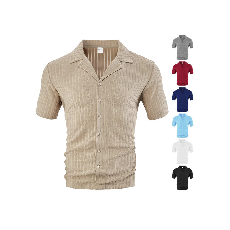 Chemise Manches Courtes Casual Respirante – Confort Masculin