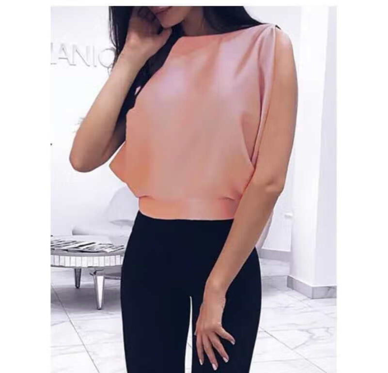 European And American Sexy Backless Tie Back Satin Top Sleev — boutique en ligne