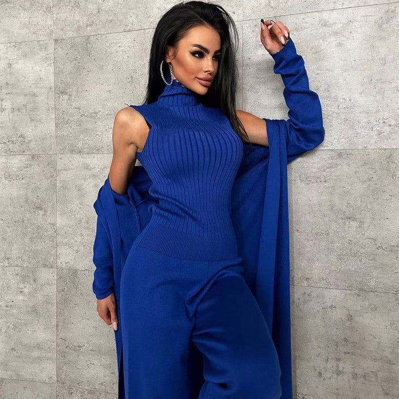 Femme's Fashion Casual Tricot Three-piece Tailleur