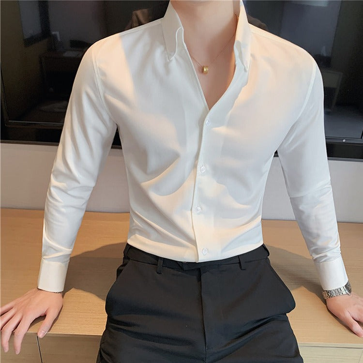 Chemise Business Col V Large - Élégance Intemporelle