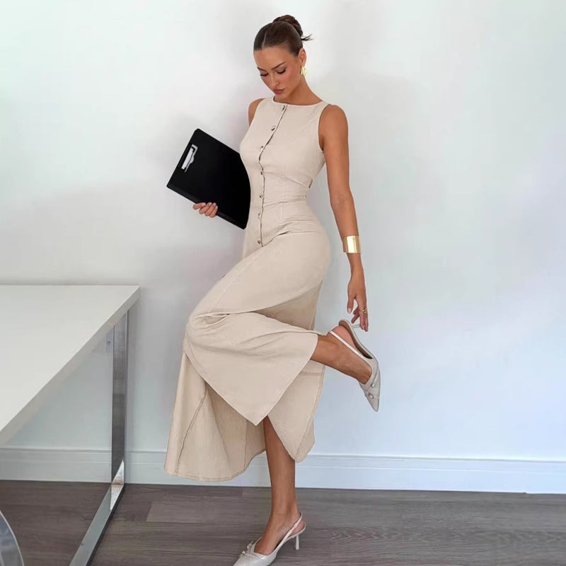 ROBE FEMME ÉLÉGANTE AJUSTÉE STYLE EUROPÉEN AMÉRICAIN FLATTEUSE