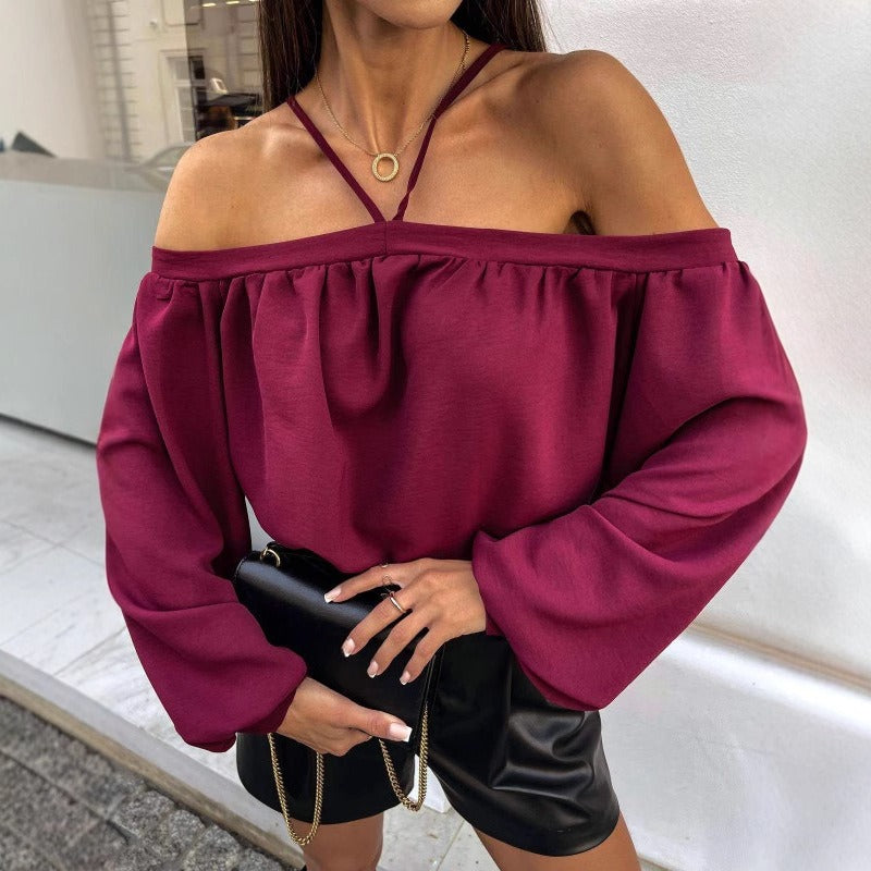 Spring Halter Women's Top Long Sleeve — VELORA
