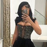 Corset Top Polyester Femme - Élégance Intemporelle