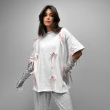 Bow Bandage Unique Design - Top Manches Courtes Élégant — VELORA