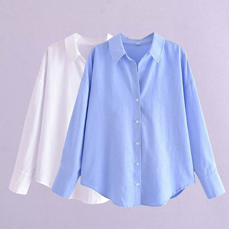 Chemise Femme Col Revers Uni — VELORA