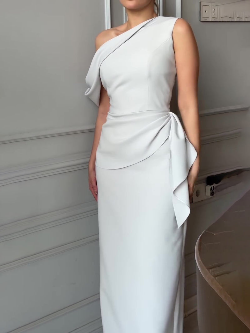 Robe Maxi Élégante Épaules Dénudées - Couleur Unie