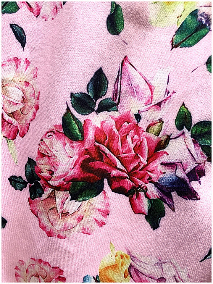 Costume Retro Rose Print - Élégance Intemporelle