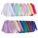 Urban Casual Multi-color Poplin Chemise
