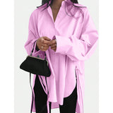 Chemise Femme Asymétrique Lacets — boutique en ligne
