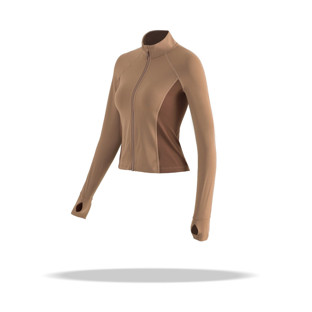 Color Blocking Running Exercise Fitness Long Sleeve Top Yoga — tendance 2026