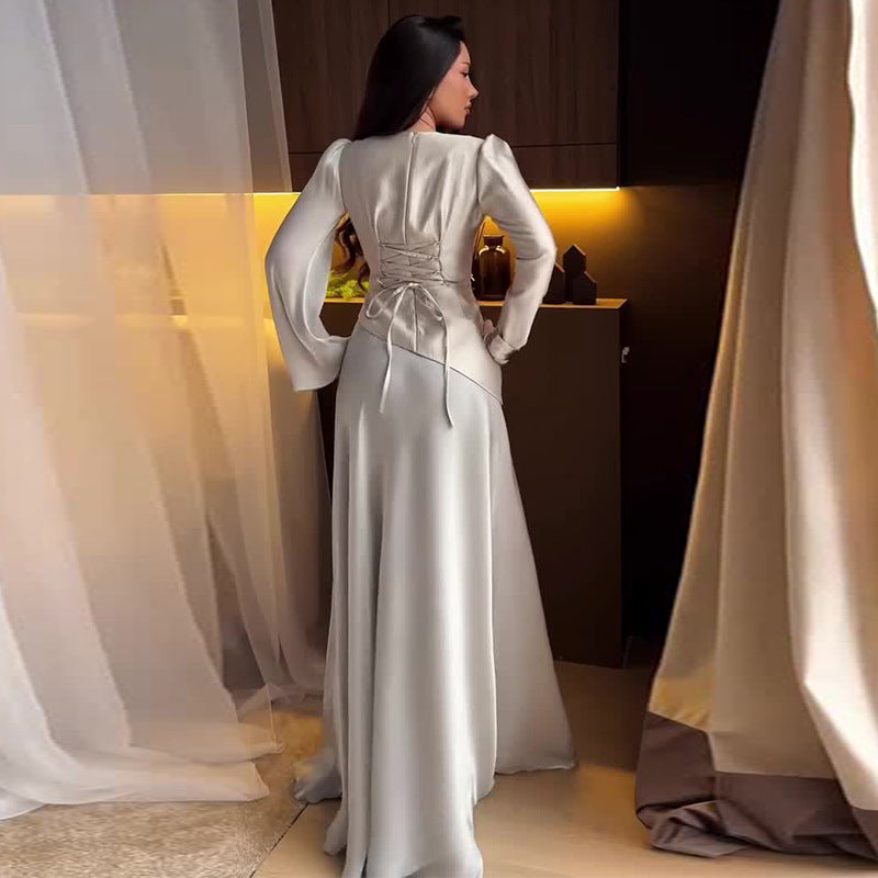 Robe Slim Élégante Manches Longues – Féminité Intemporelle