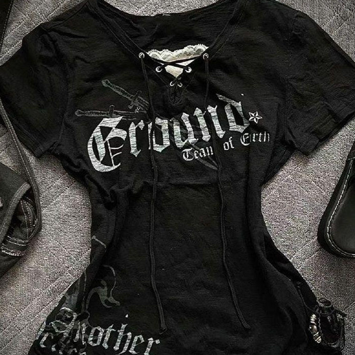 Vintage Punk Short-Sleeve T-Shirt With A Spice Girls Print — VELORA