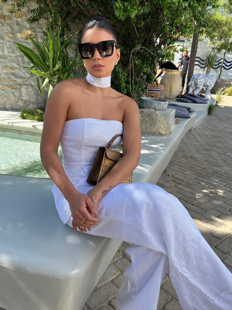 Ensemble Tube Top & Pantalon Coton-Lin - Minimaliste Chic
