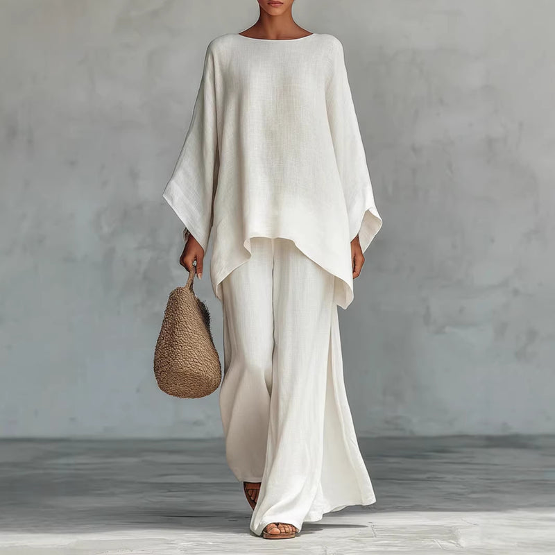 Ensemble Top Décontracté & Pantalon Large – Minimalisme Chic
