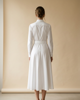 Robe Chemise Blanche en Popeline — dos