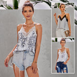 Women's Casual Sleeveless T-Shirts Lace Lace Suspenders — VELORA