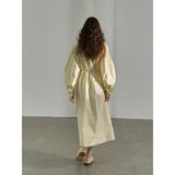 Cotton Brushed Three-dimensional Curved Sleeve Fitted Waist  — boutique en ligne