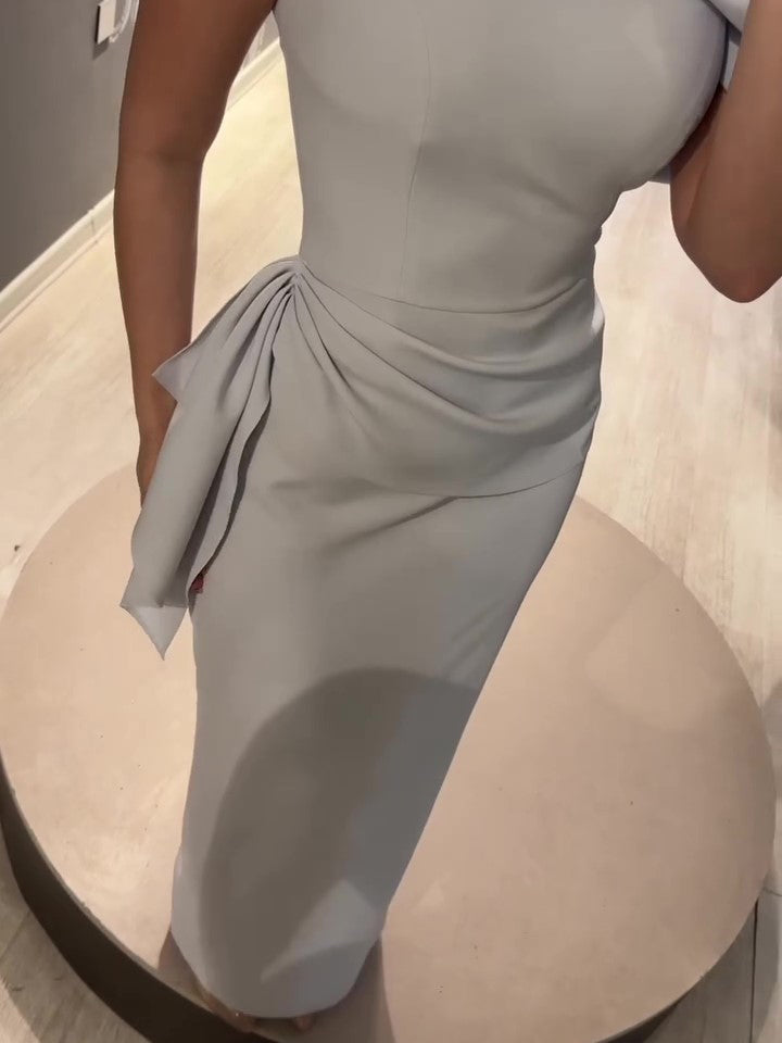 Robe Maxi Élégante Épaules Dénudées - Couleur Unie