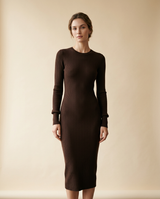 Robe Chocolat en Maille — face