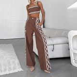 Ensemble deux pièces crop-Top bretelles fines - Élégance minimaliste