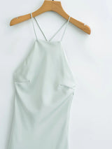 Robe Sling Soie Satin - Élégance Européenne & Américaine