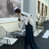 Slim Slim U Neck Long Sleeve T-shirt Short Top — boutique en ligne