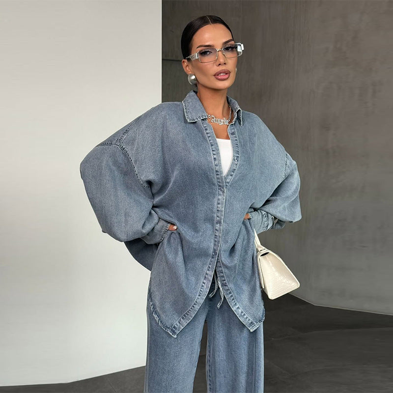 Femme's Ample Casual & Comfortable Denim Fashion Tailleur