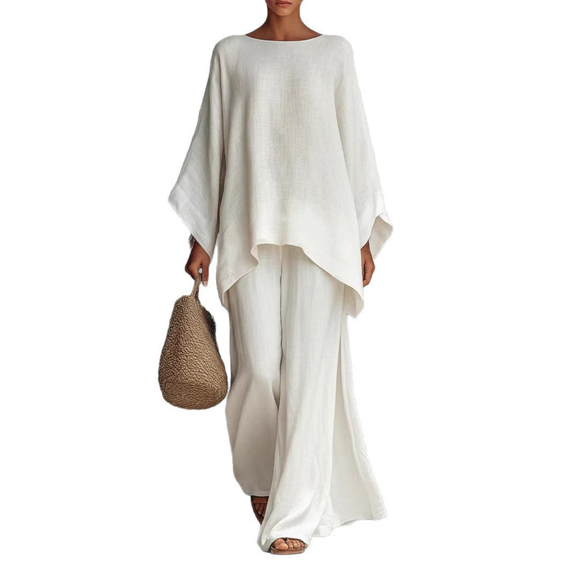 Ensemble Top Décontracté & Pantalon Large – Minimalisme Chic