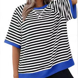 T-shirt Rayé Ample Femme - Élégance Décontractée