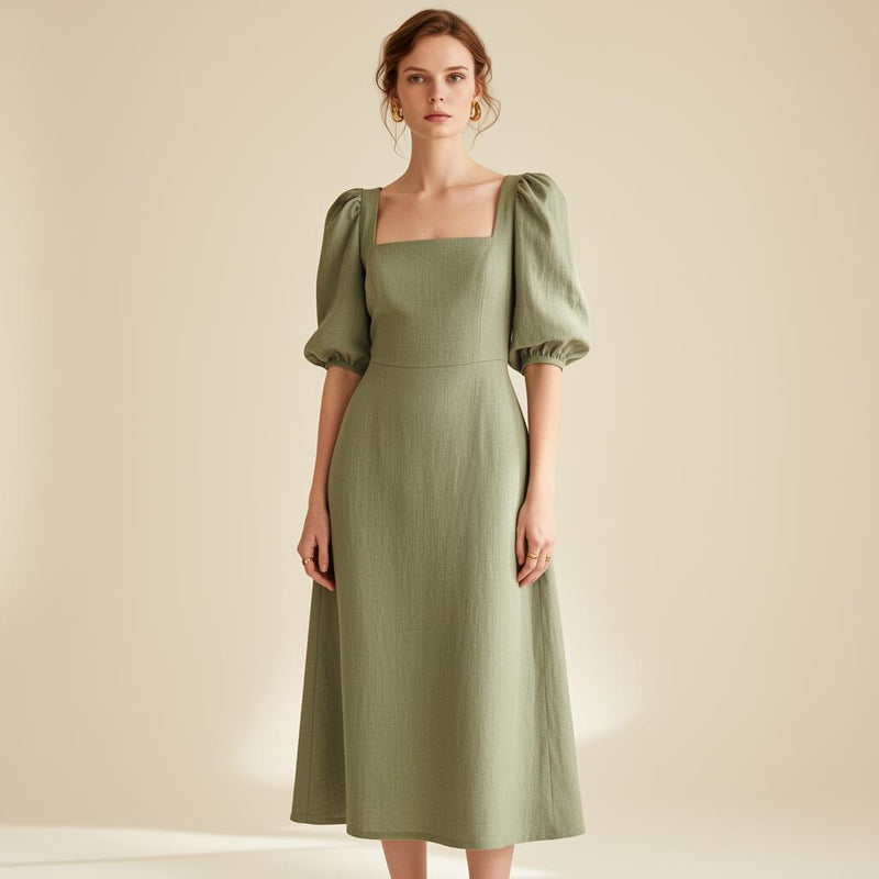 Robe Sauge en Lin Velora