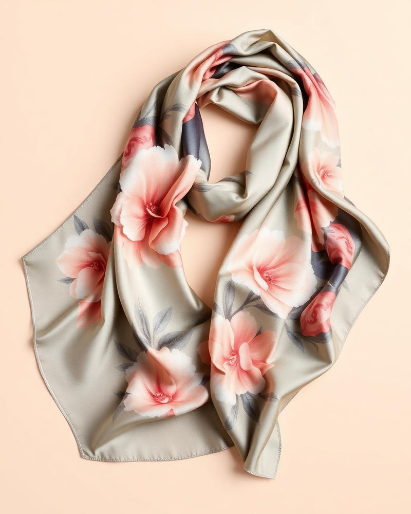 Foulard soie imprimé Camélia — Velora